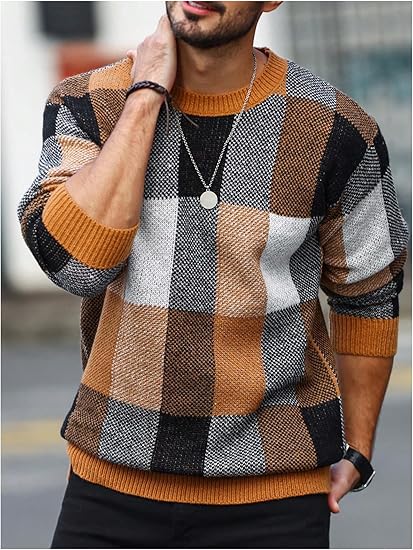 Men's Casual Plaid Sweater