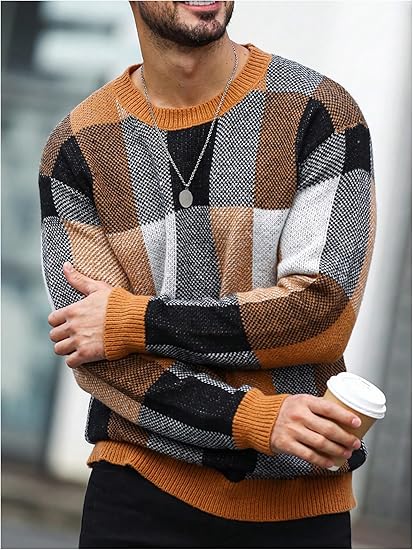 Men's Casual Plaid Sweater