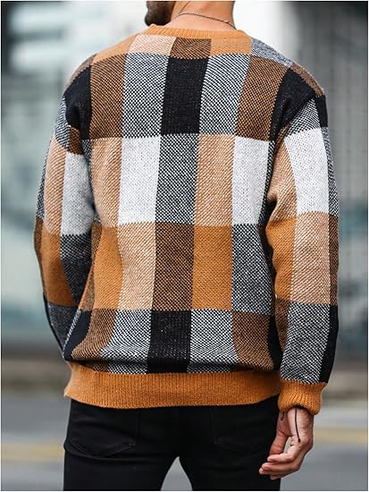Men's Casual Plaid Sweater