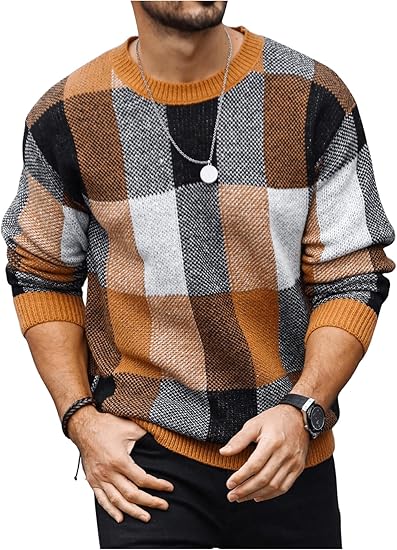 Men's Casual Plaid Sweater