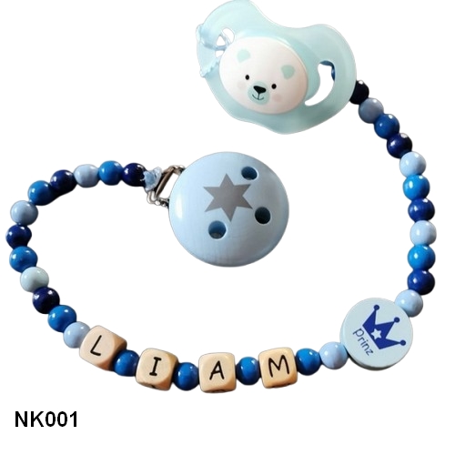 Personalisierte Baby-Nuggikette mit Namen