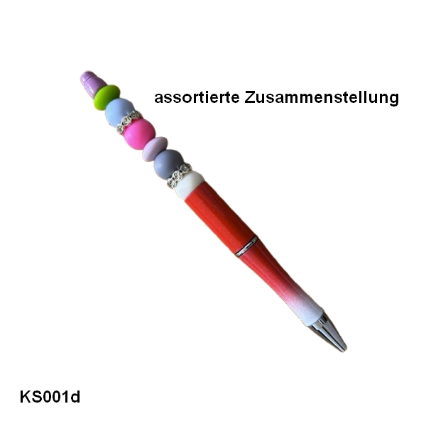 Kugelschreiber mit Silikonperlen – handgemacht & assortiert