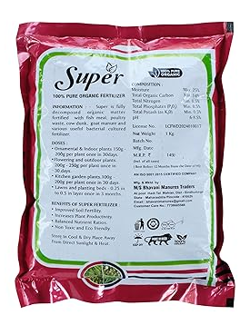 Pure Organic Fertilizer | Organic Fertilizer & Manure for Plants 1 Kg