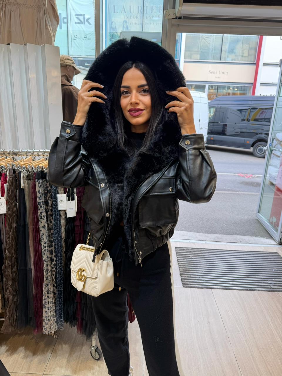 Leather Paris Jacket Fur Inside Out