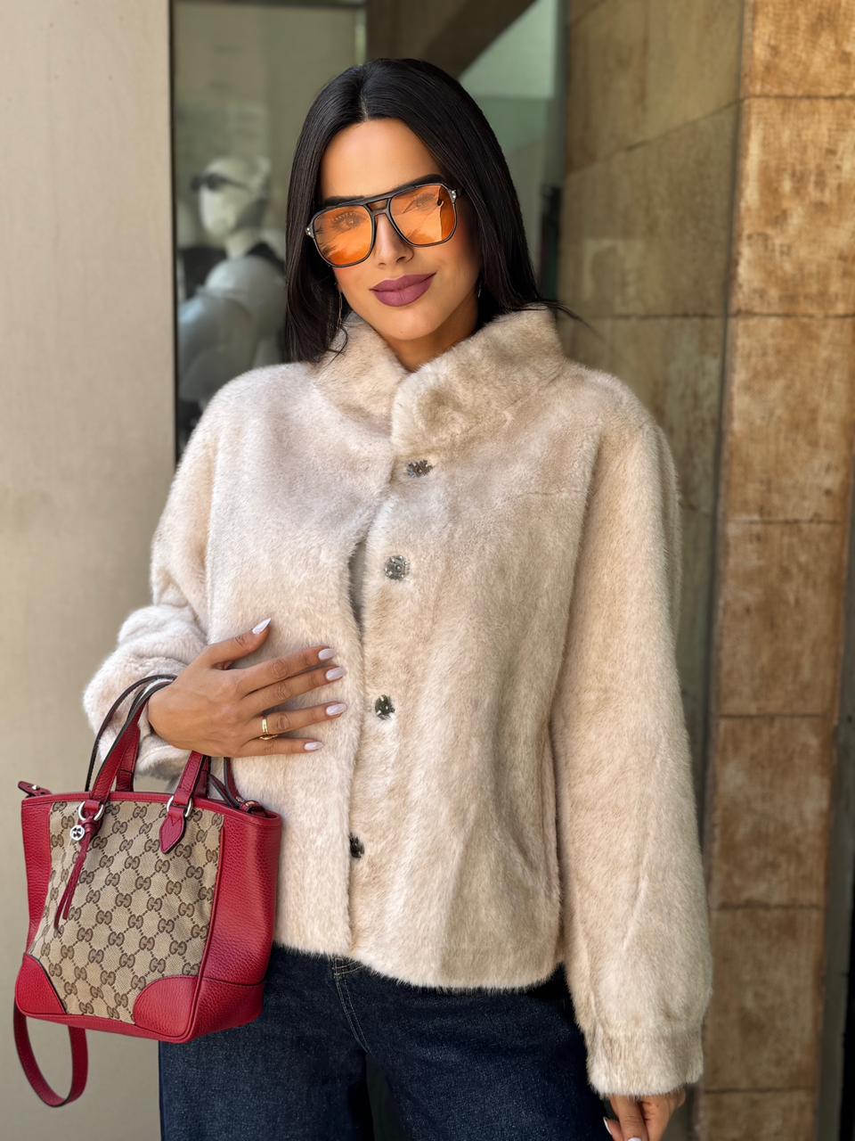 Cream Velvet Light Jacket