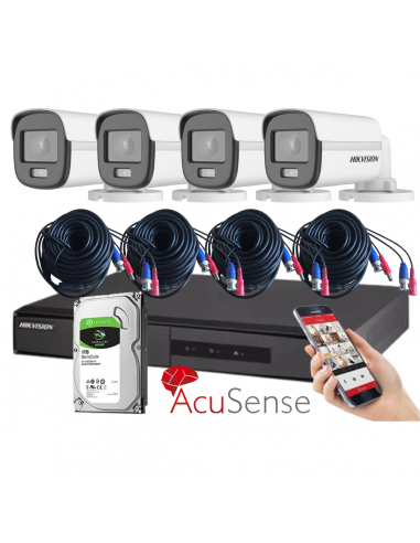 Kit 4 camaras Hikvision AcuSense Security 