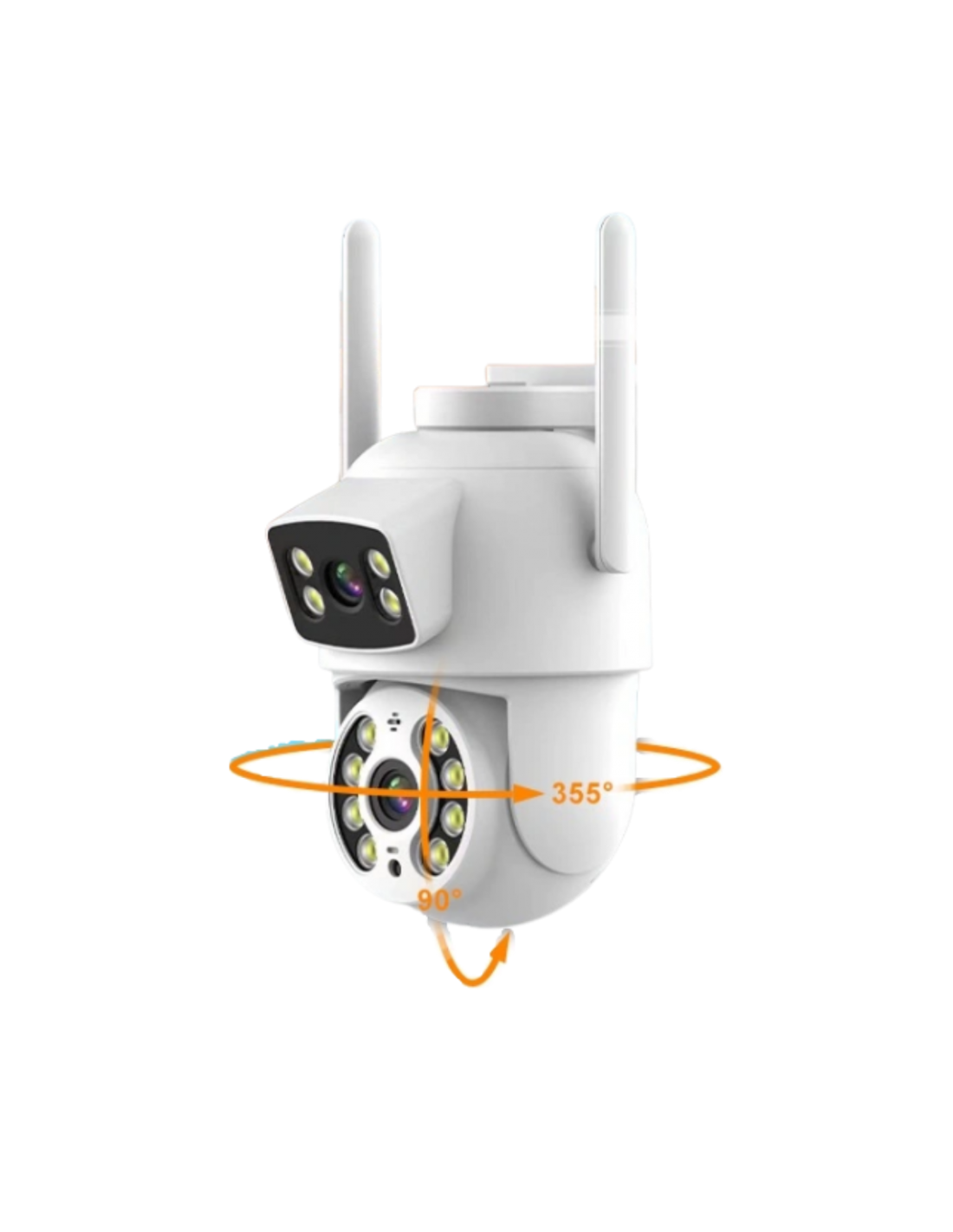 Domo Ip Ai Wifi Doble Exterior 2x 3mpx P2p Ir Slot Sd Audio App Tuya 5v Usb