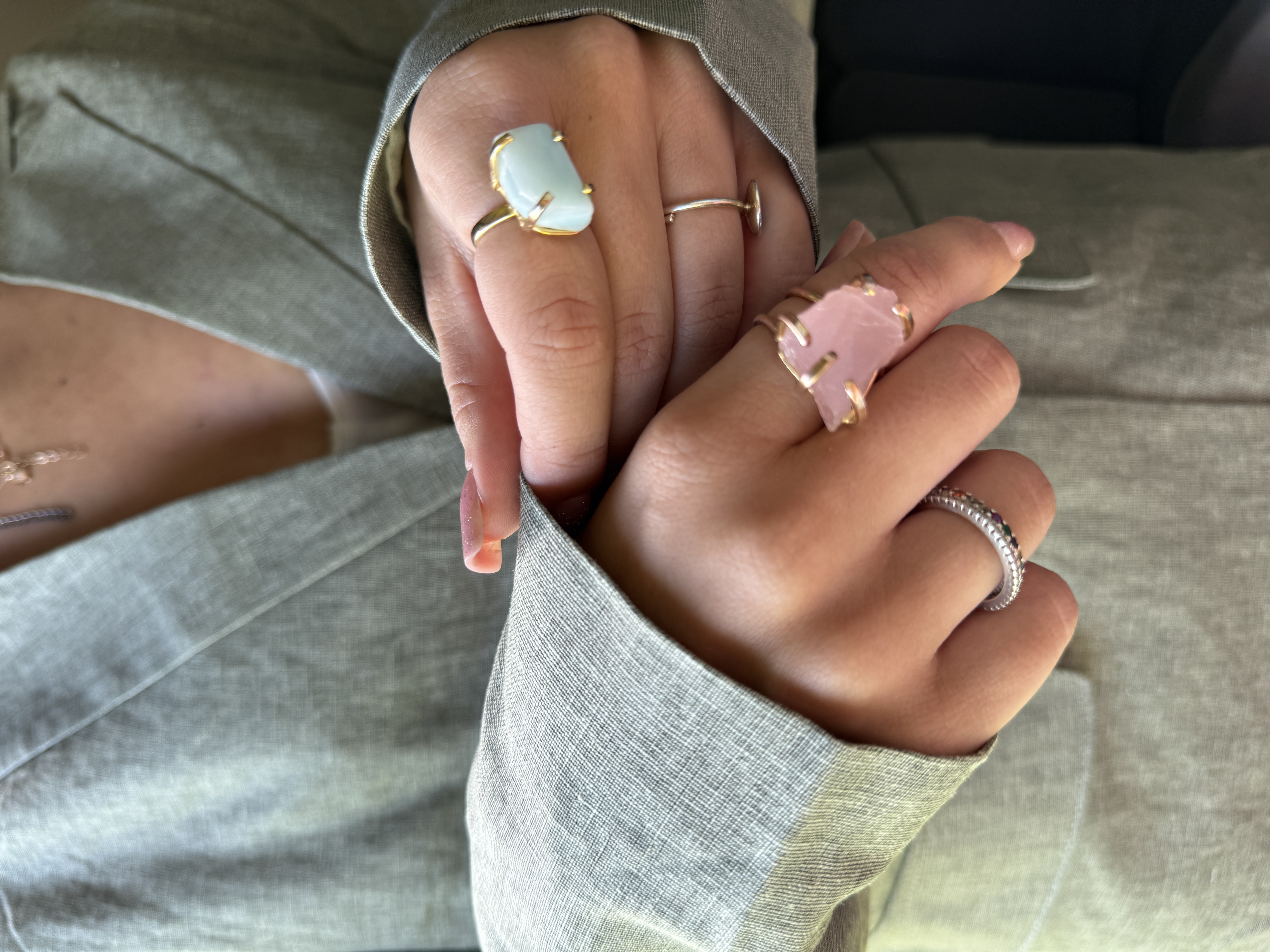 Olive spalvos lininis Švarkas