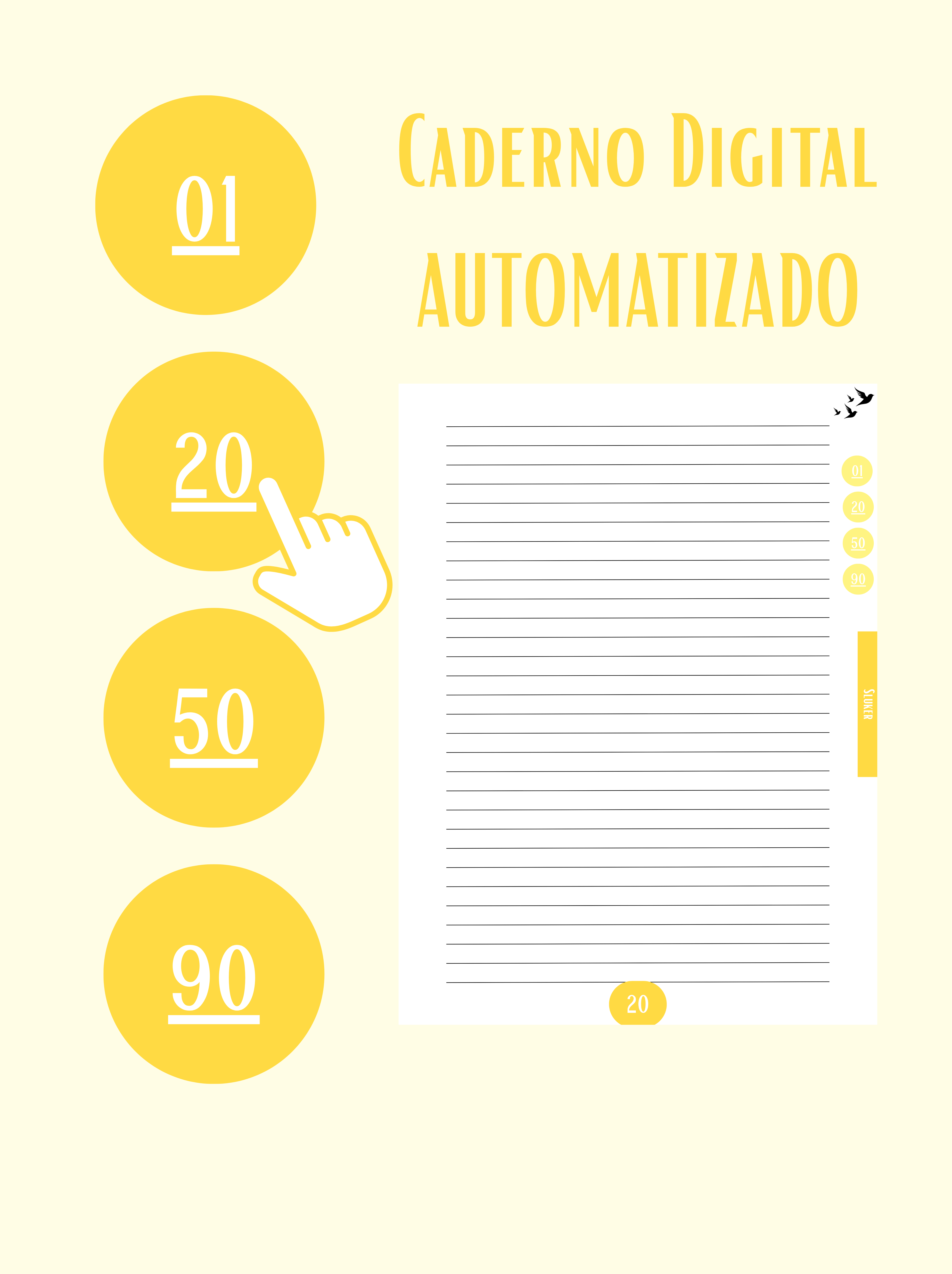 Caderno Digital Sluker Classic - Yellow Color 100 páginas