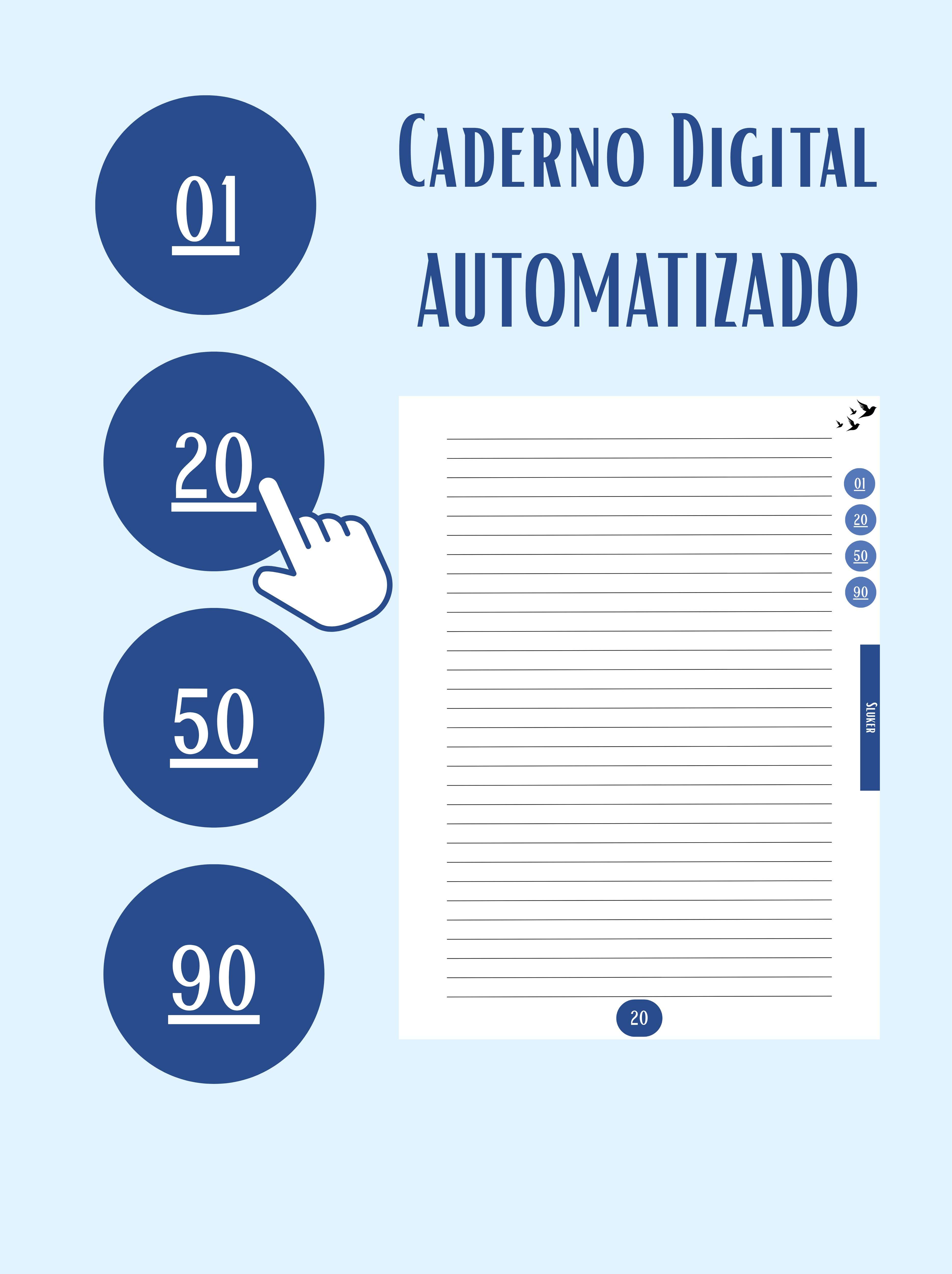 Caderno Digital Sluker Classic - Blue Color 100 páginas