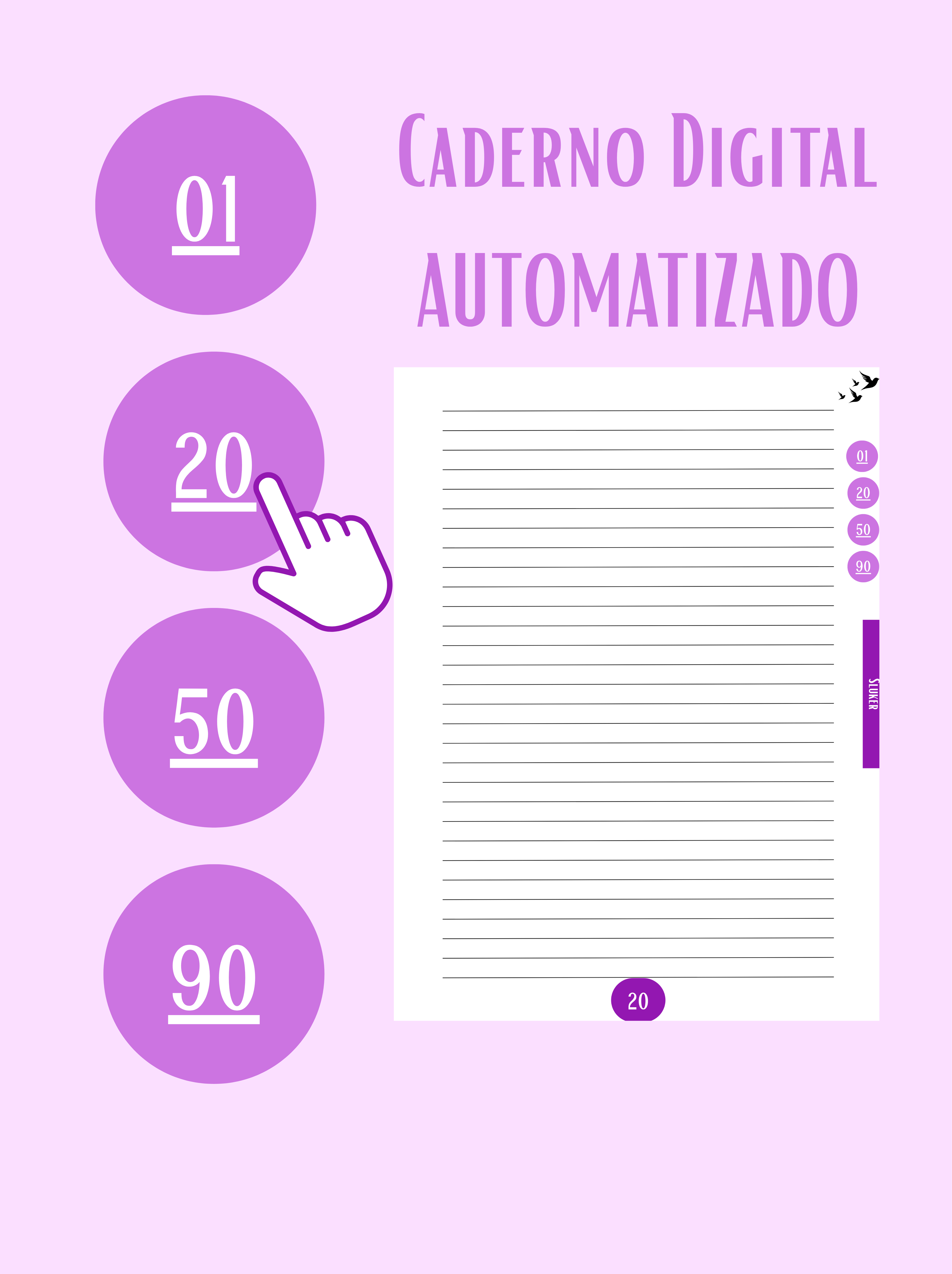 Caderno Digital Sluker Classic - Pink Color 100 páginas