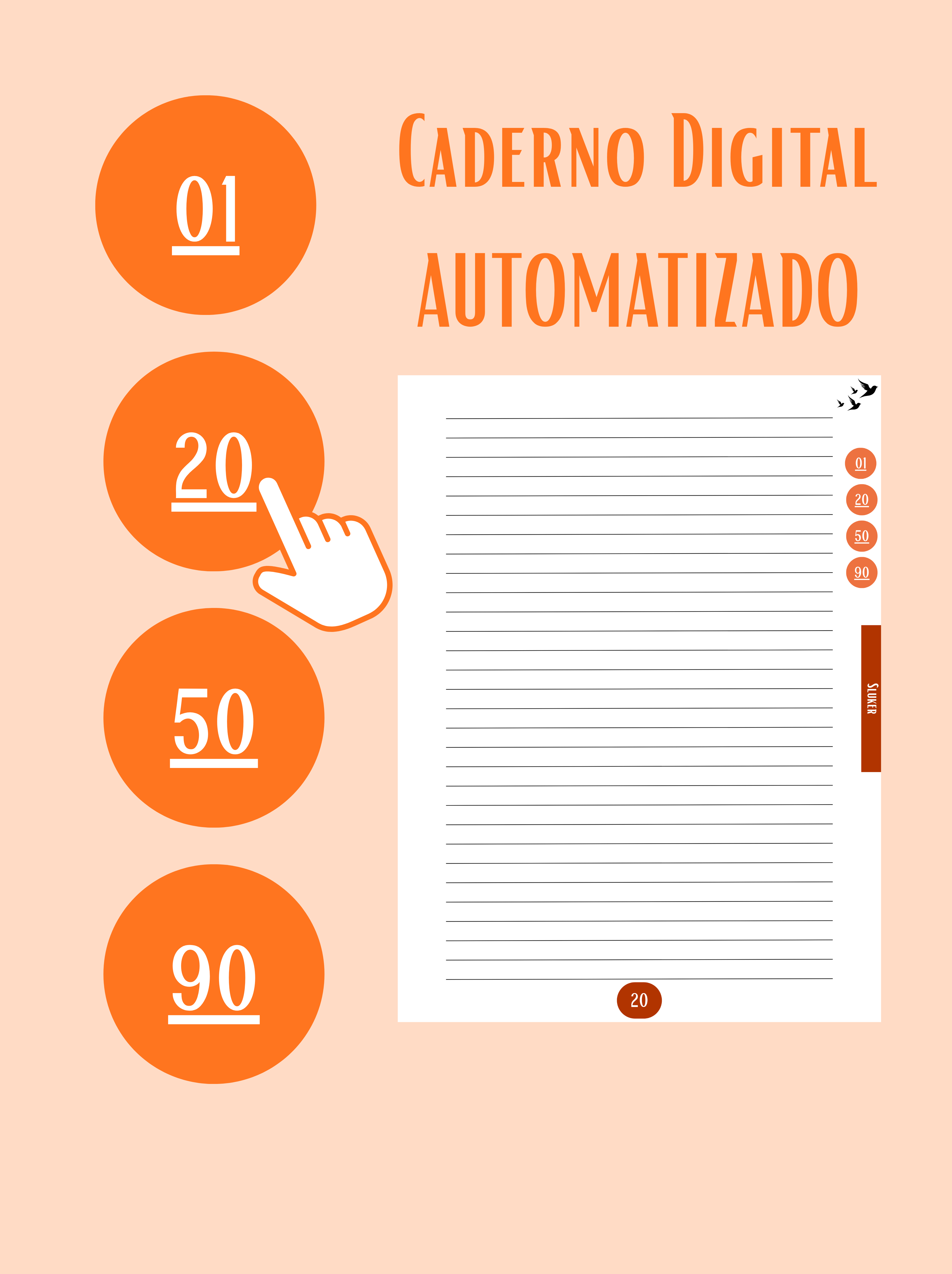 Caderno Digital Sluker Classic - Orange Color 100 páginas