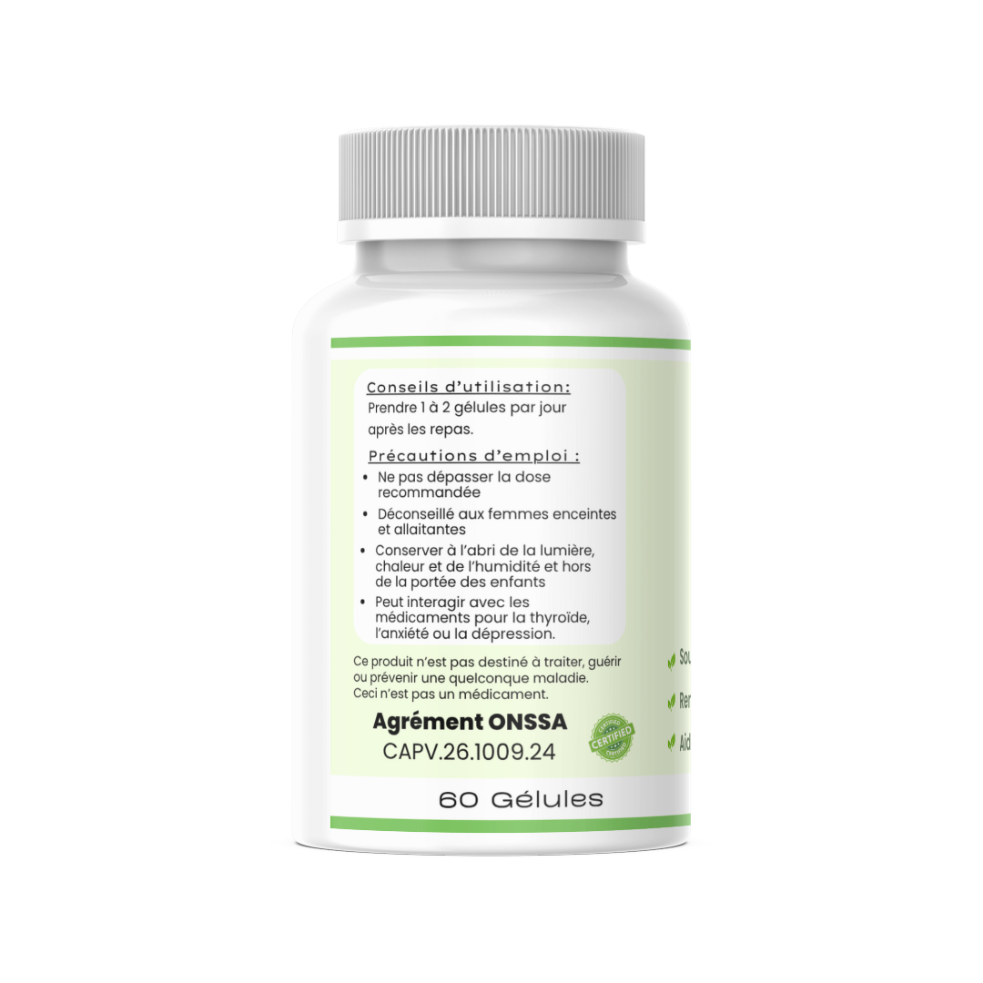 Ashwagandha - Réduit le stress et l’anxiété - 60 gélules