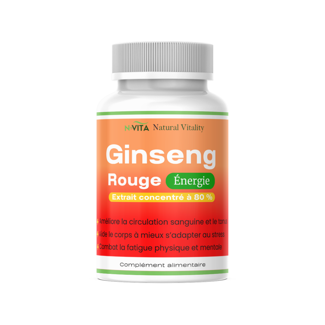 Ginseng Rouge - Soutient la vitalité, l’endurance et le bien-être général - 60 capsules