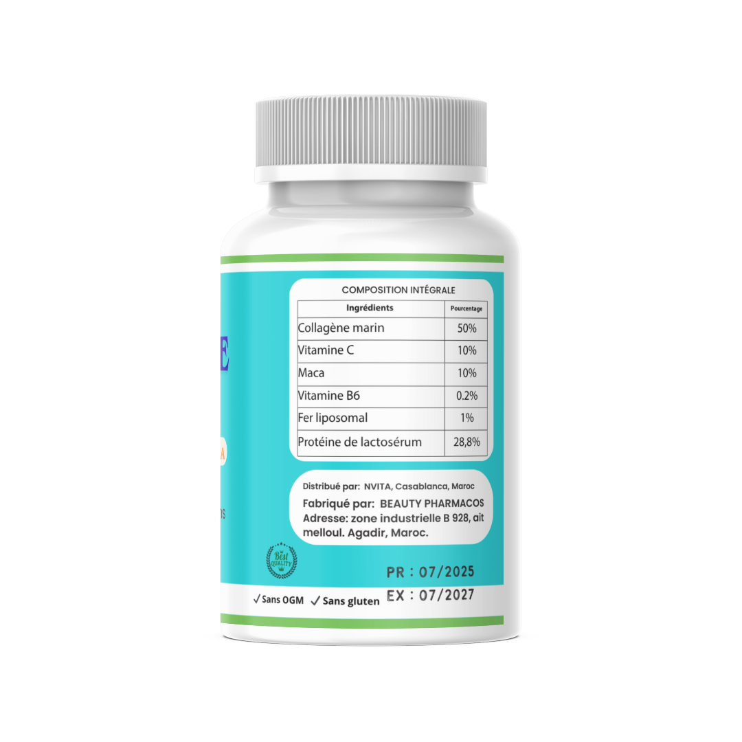 Collagène Marin - Santé de la peau, cheveux et articulations - 60 gélules