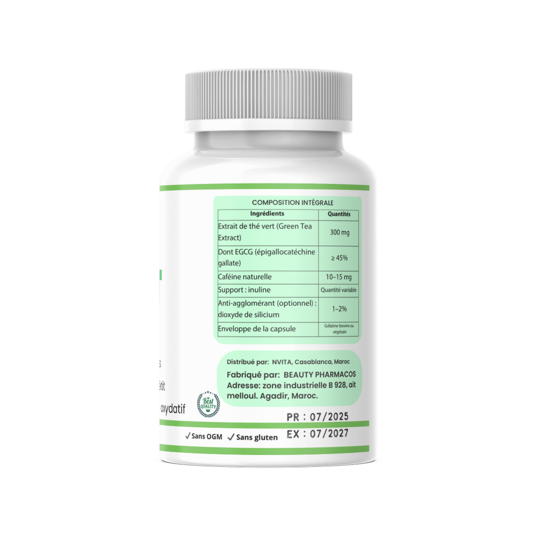 Gélule de Thé Vert - Pour la perte du poids naturellement - 60 gélules