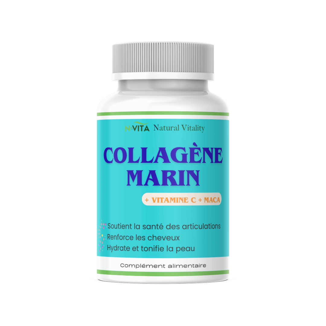 Collagène Marin - Santé de la peau, cheveux et articulations - 60 gélules