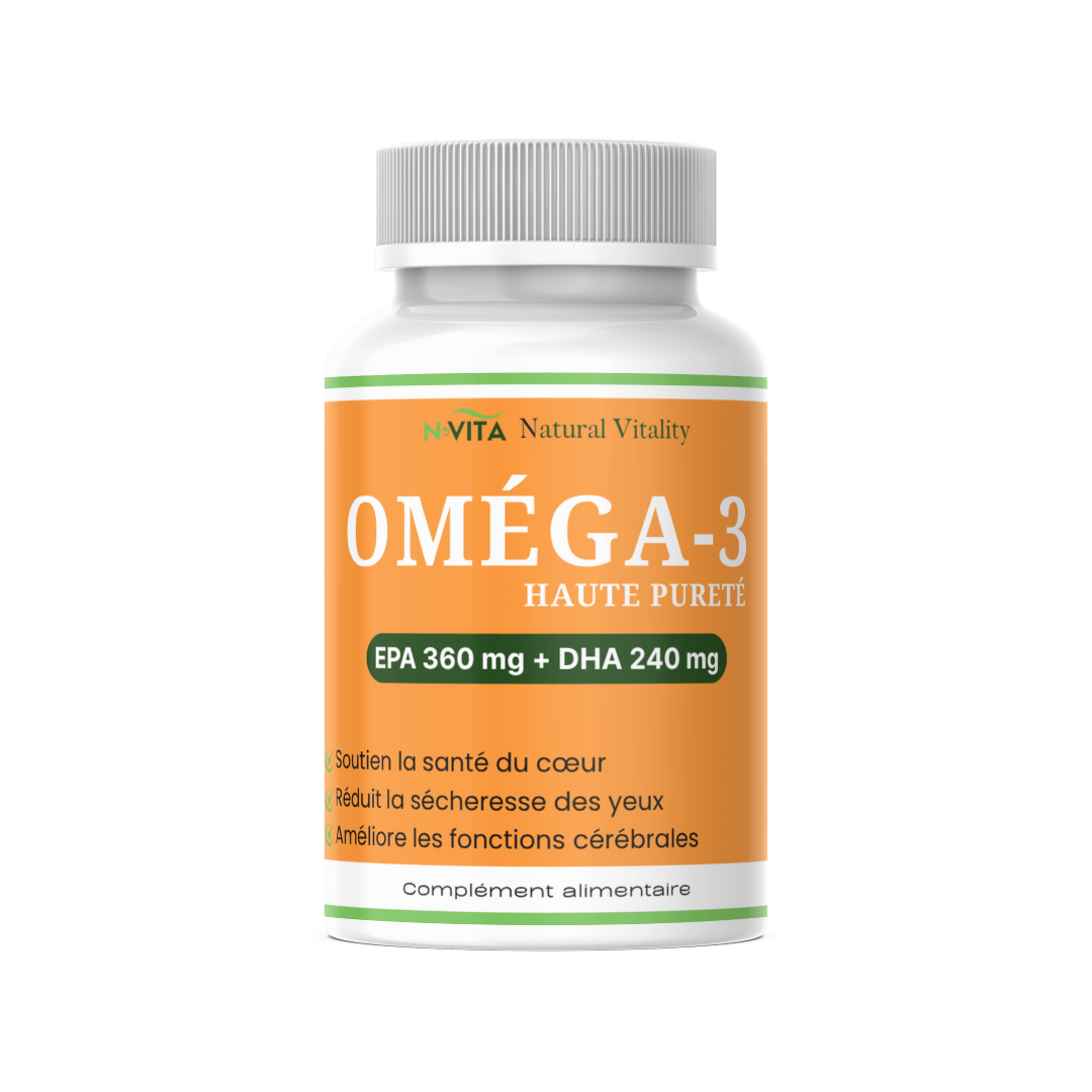 Oméga-3 - santé du cœur, du cerveau et des yeux - 60 gélules