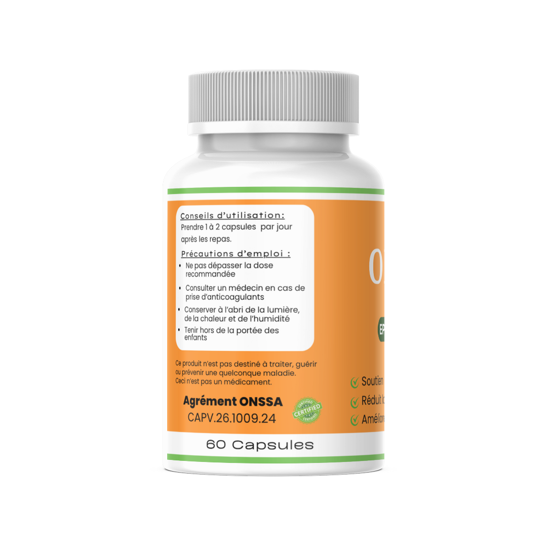Oméga-3 - santé du cœur, du cerveau et des yeux - 60 gélules