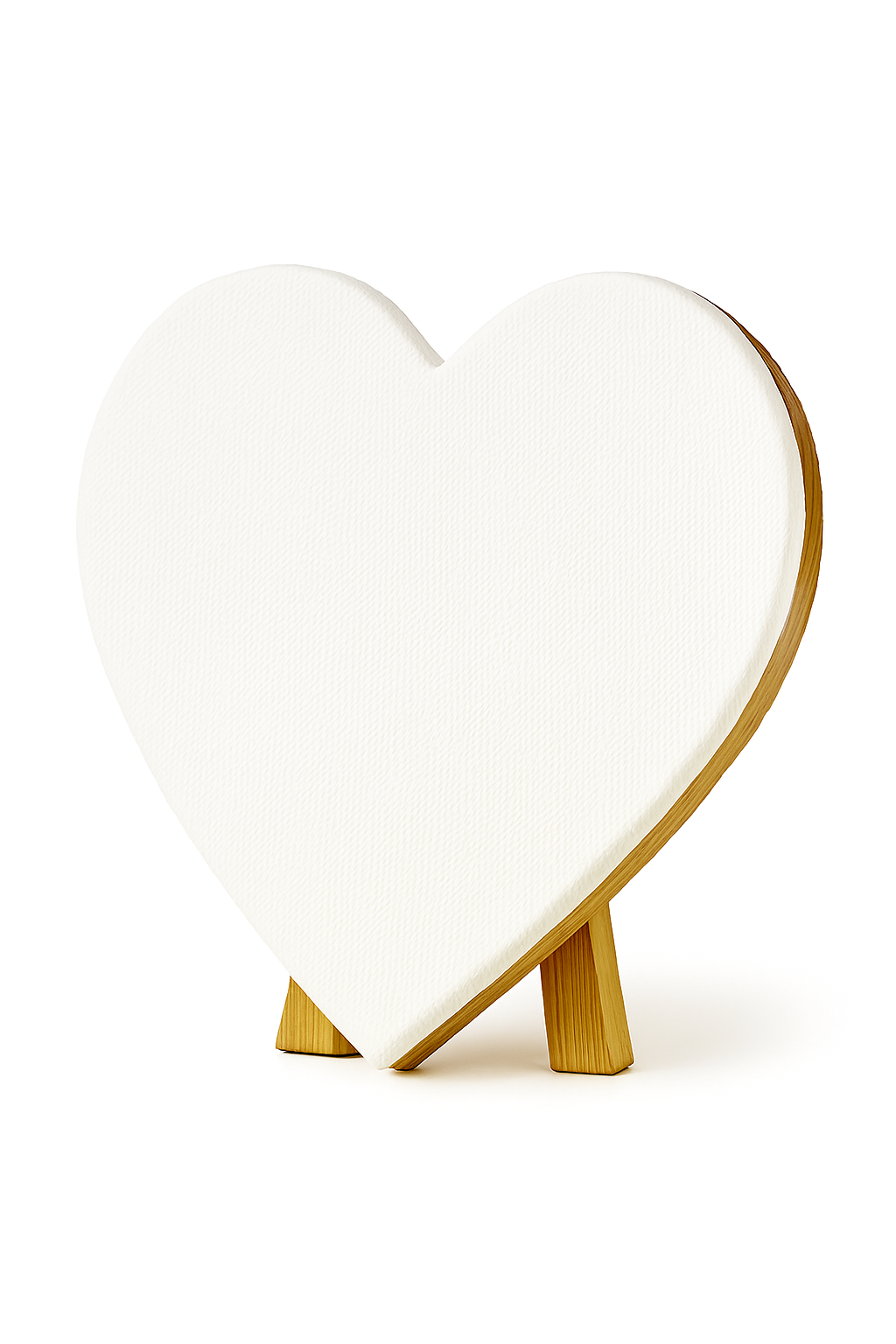 Bastidor con lienzo en forma de corazón para óleo, acrílico y otras técnicas de: 40 cm. de diámetro.