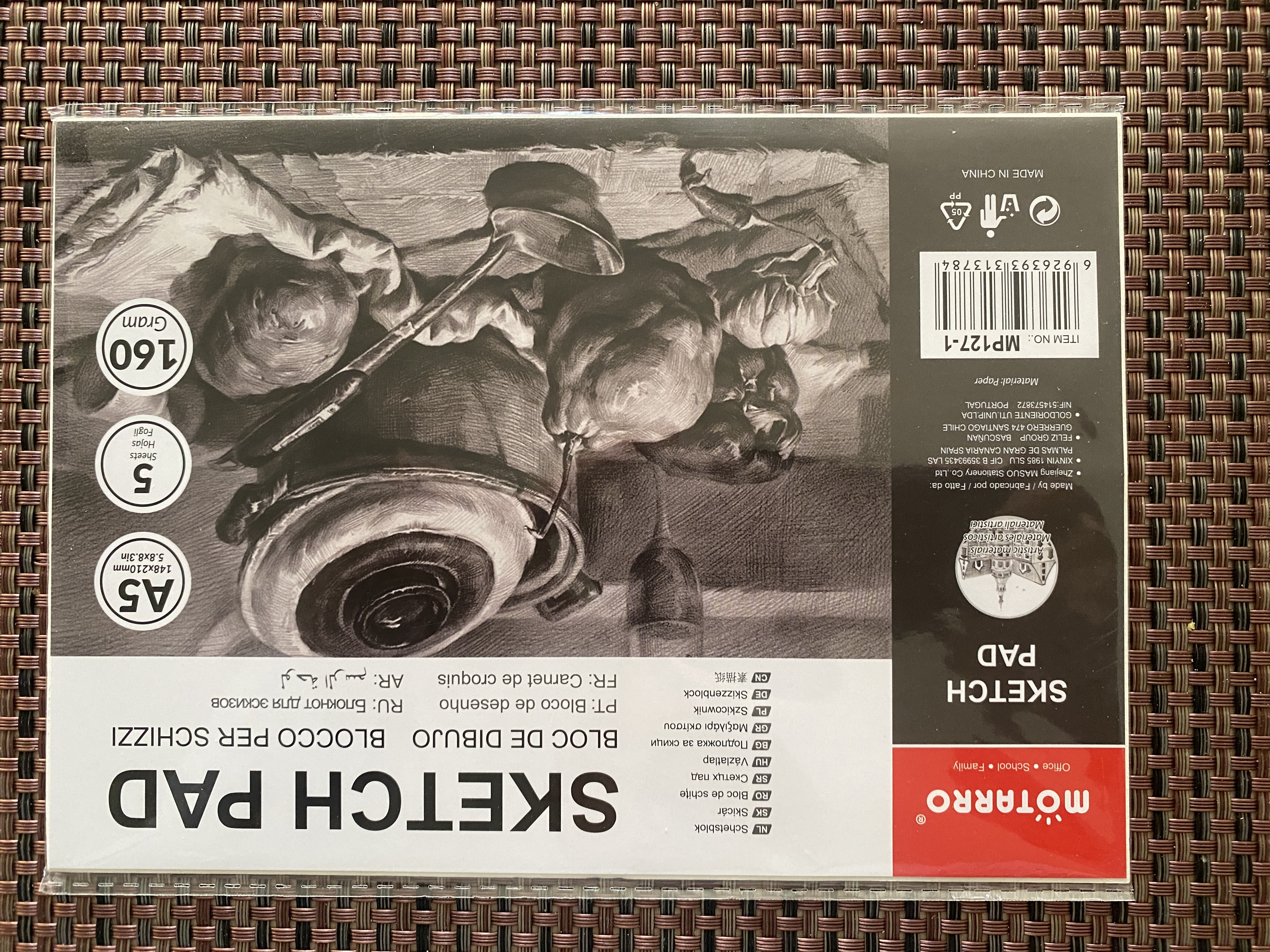 Block para dibujo Marca Motarro  de 21x15 cm. Código: 4012