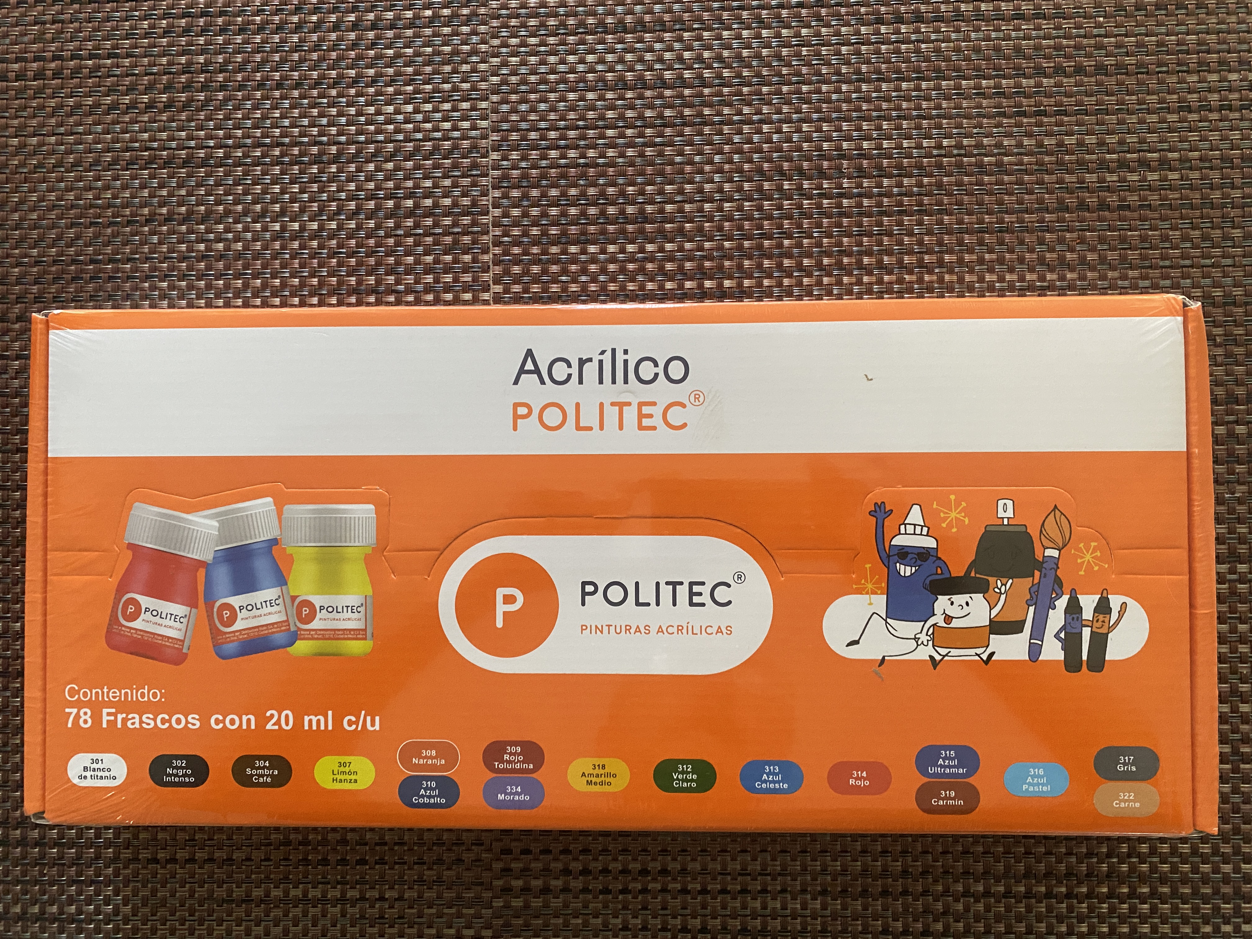 Juego de pinturas POLITEC  78 pzas. Código: 5002