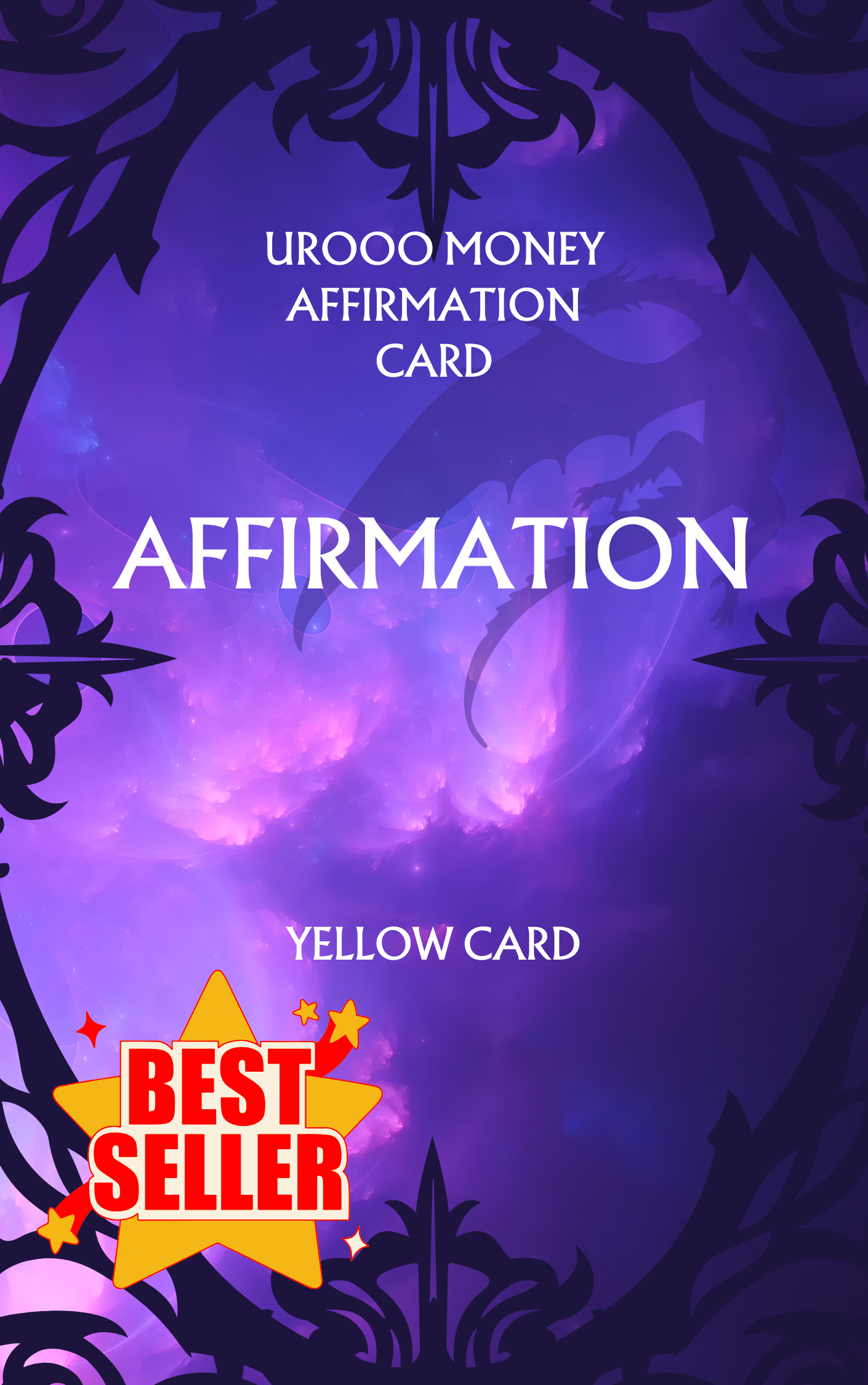 Urooo Money Affirmation Card - Yellow card for daily success affirmations