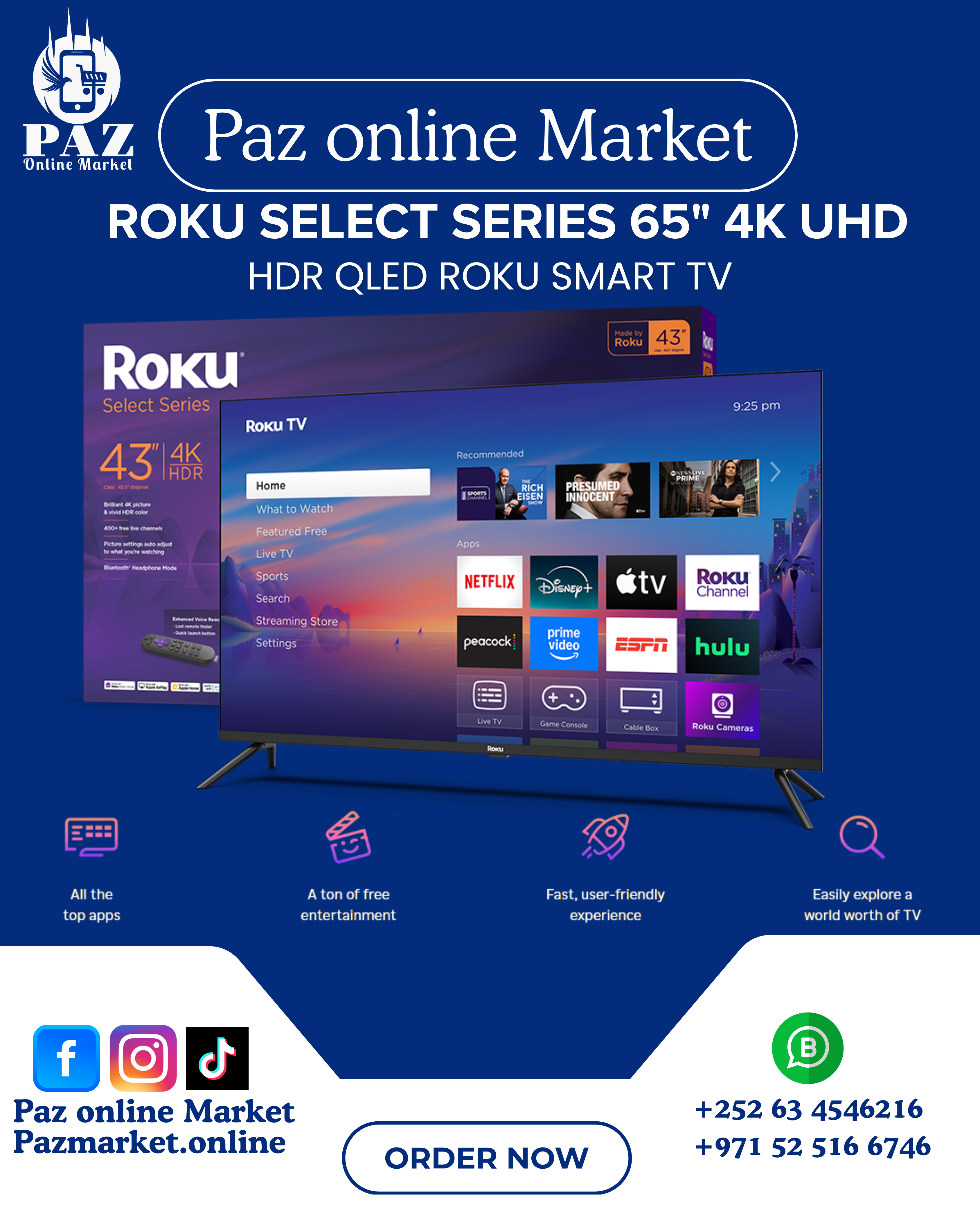 Roku Select Series 65" 4K UHD TV