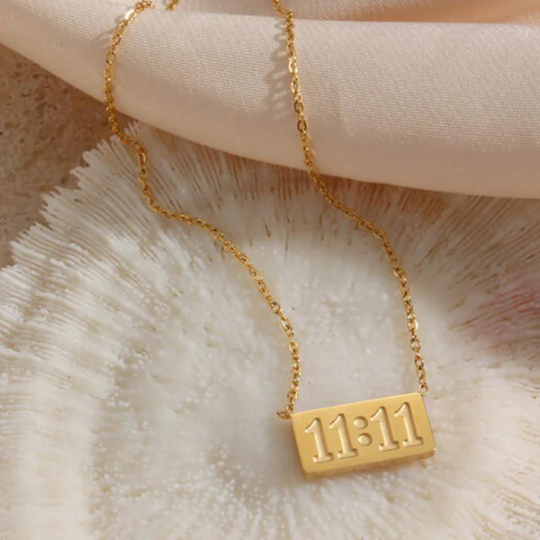Angel Make A Wish 11:11 Gold Necklace square