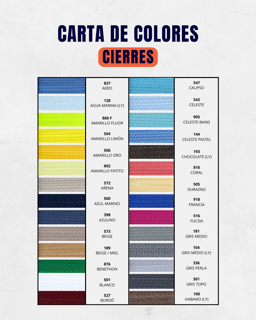 Cierre de Nylon Fijo Reforzado 5MM