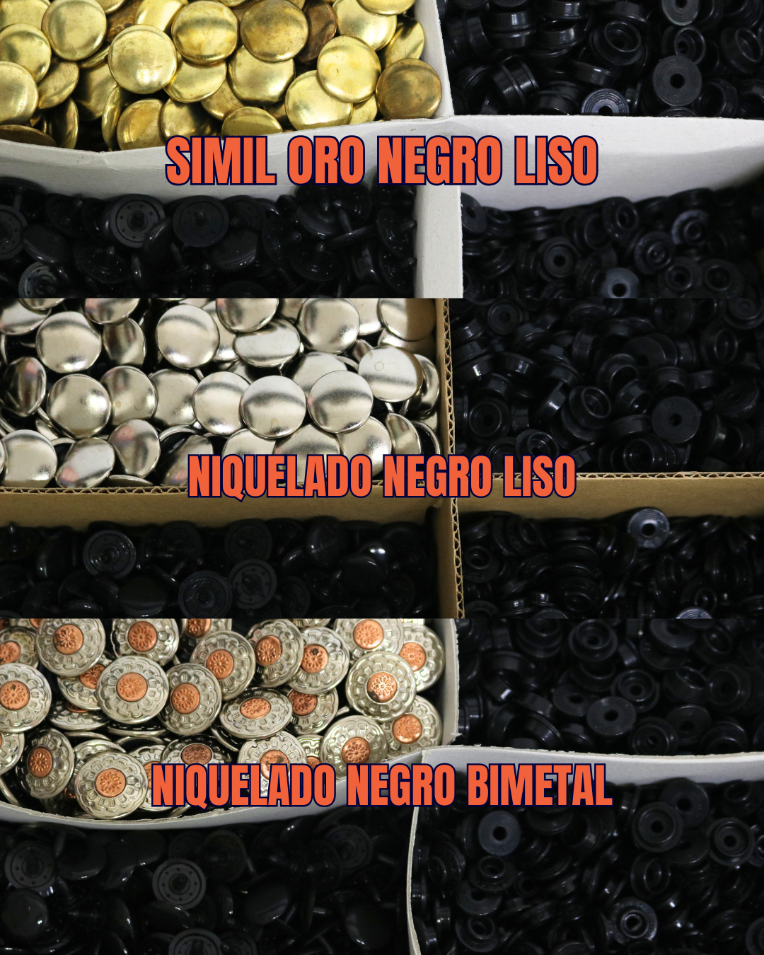 Broche a presión 13/15 con cabeza metálica