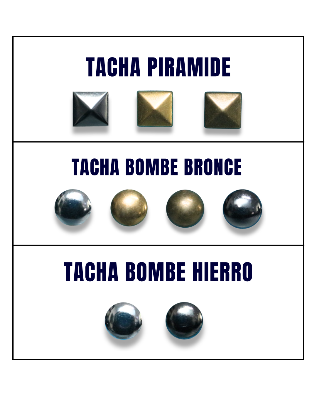 Tachas de Bronce y Hierro