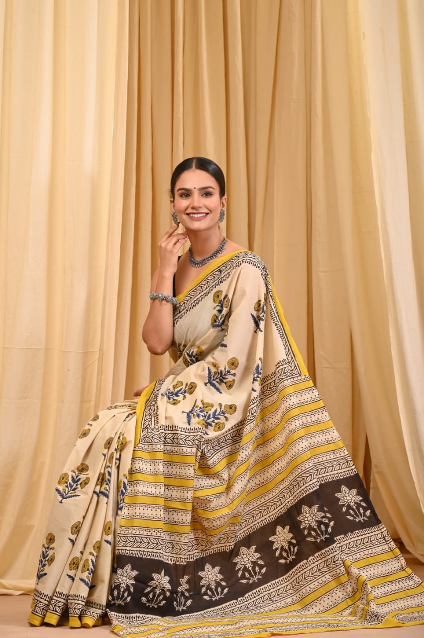 Hand block print mul cotton