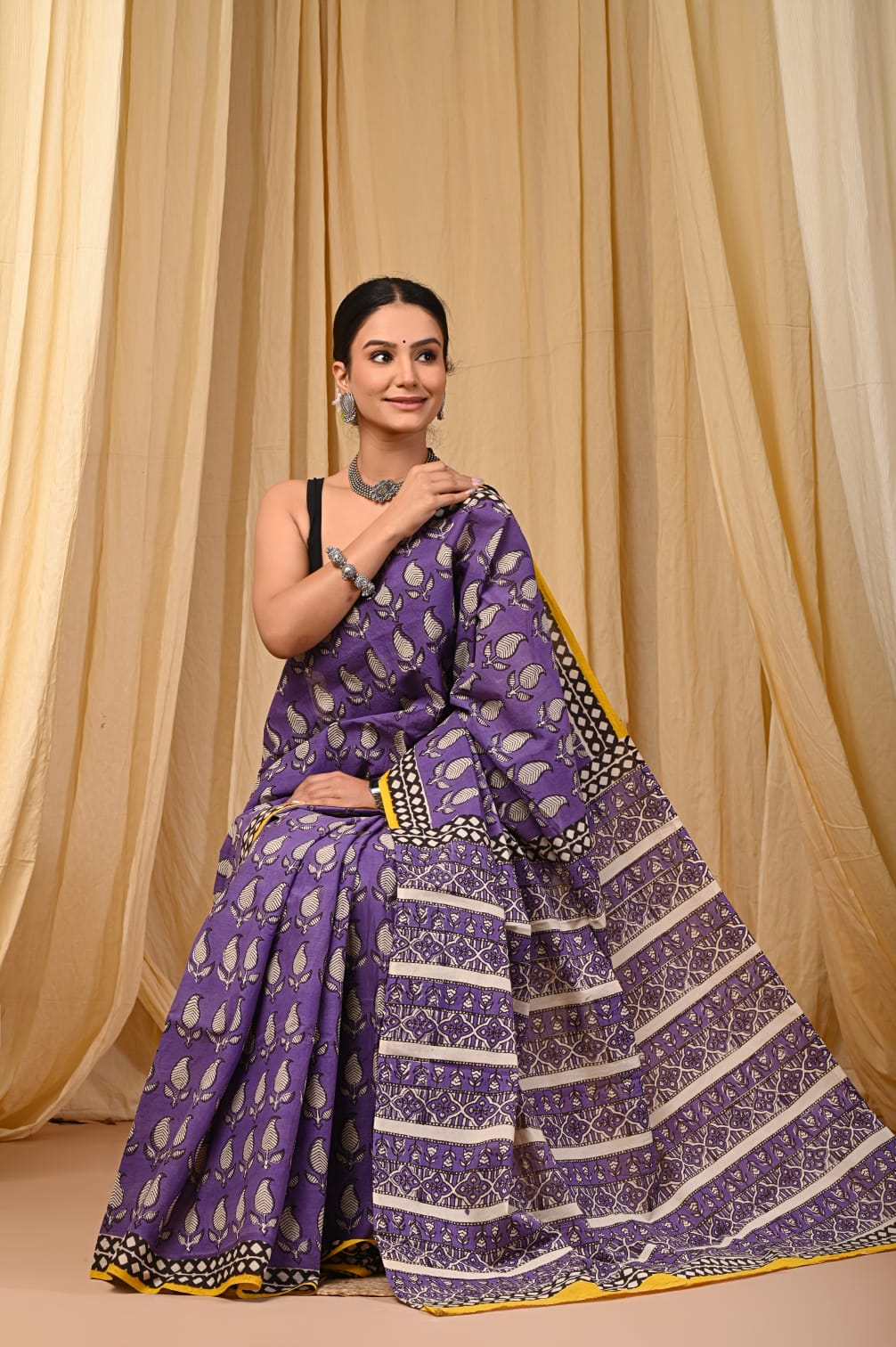 Hand block print mul cotton