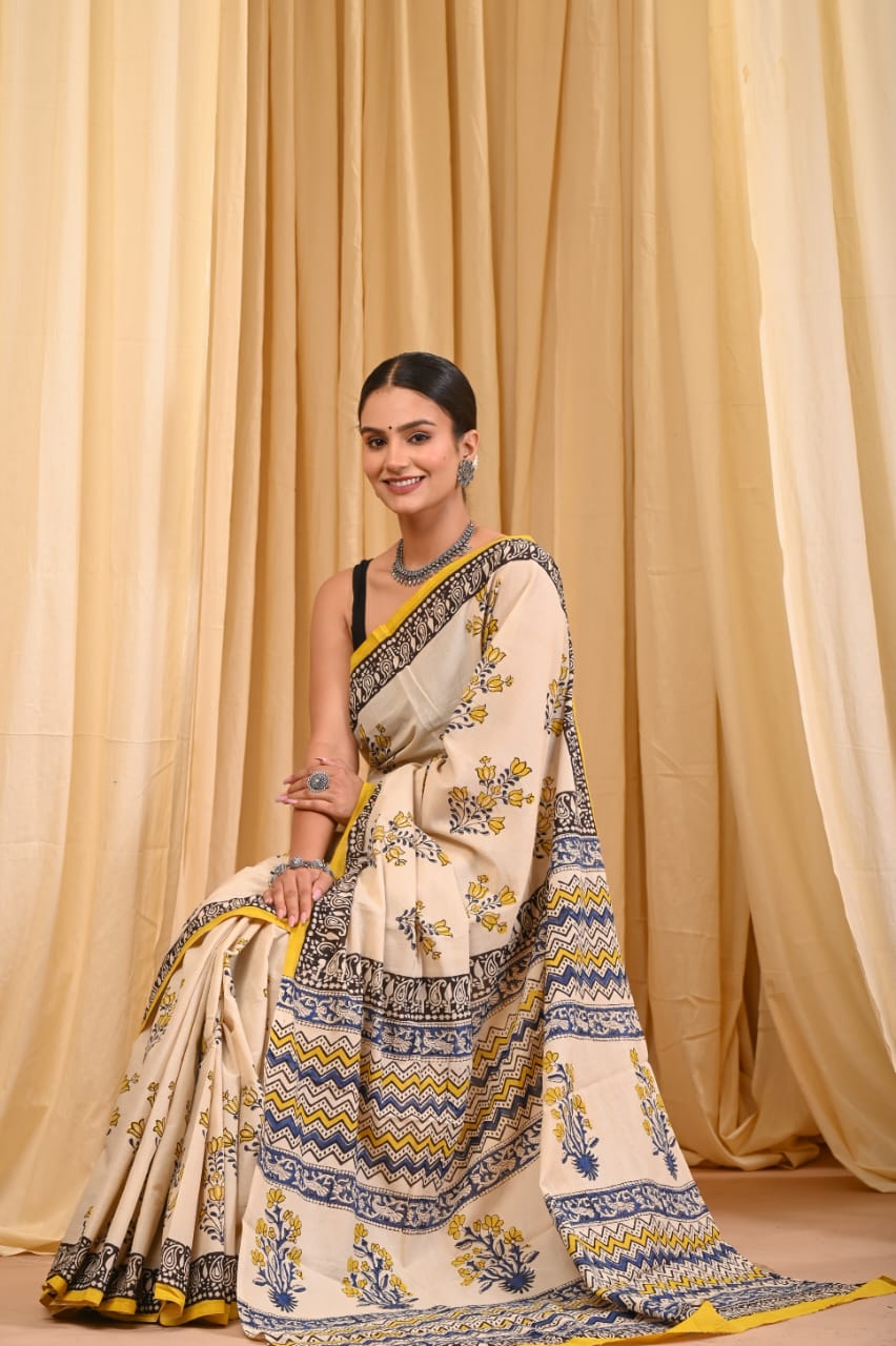 Hand block print mul cotton