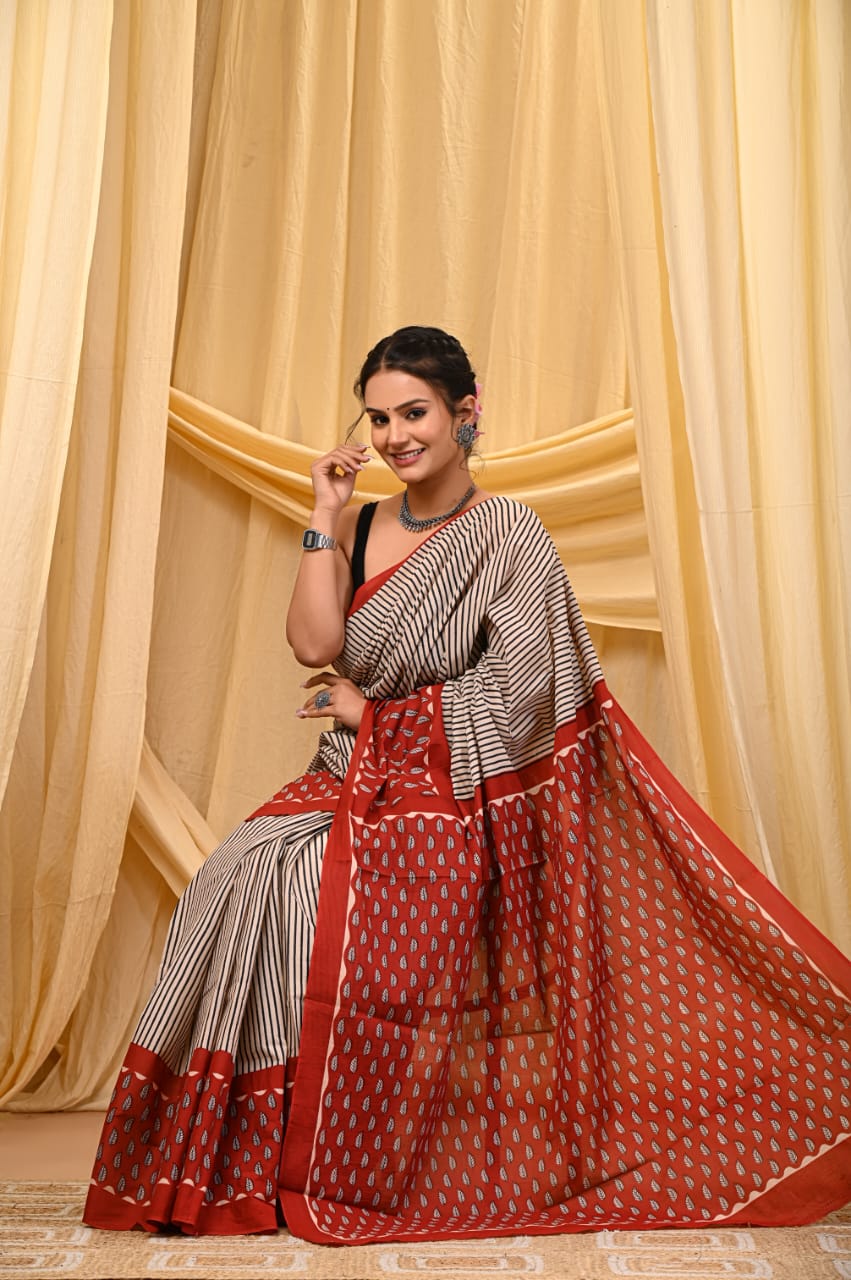 Hand block print mul cotton