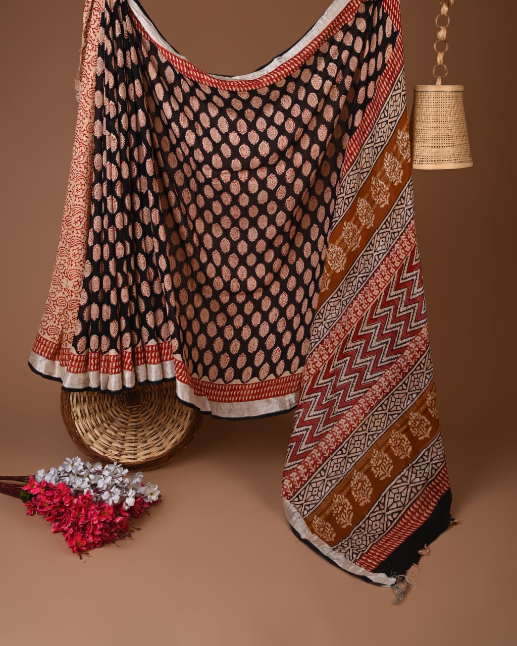 Linen Hand Block Printed Saree