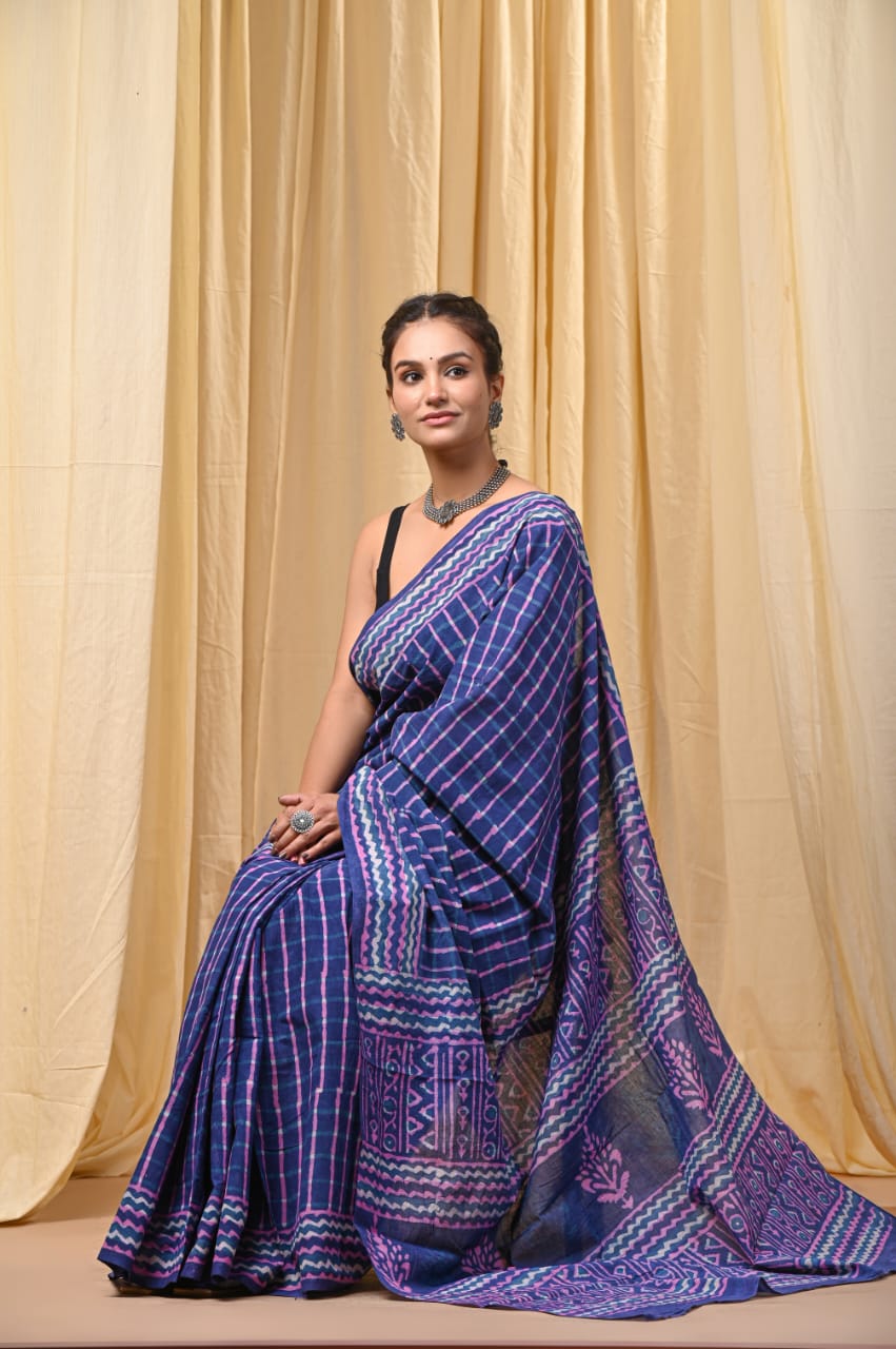 Hand block print mul cotton