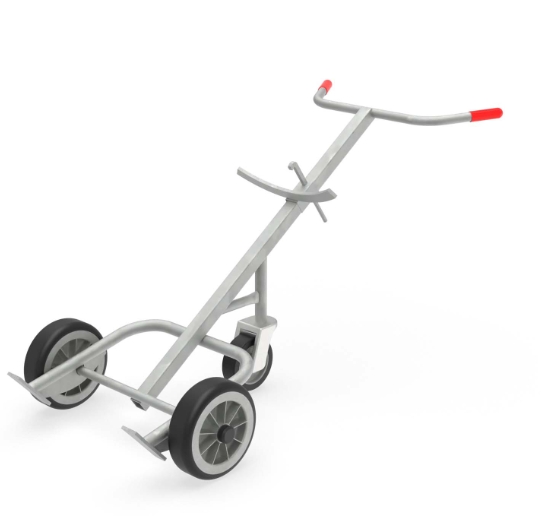 Drum Trolley ATEX for Steel Drums, suitable for ATEX zone II 3G, galvanized, with additional support wheel