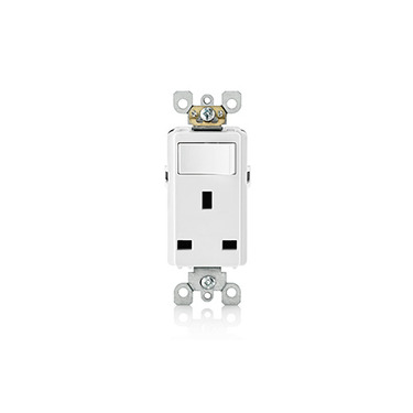 13A Tamper-Resistant British Standard Outlet with Double Pole Switch – White with Wall Plate