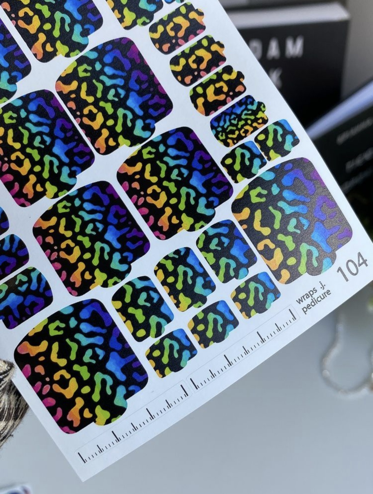 Gyvūno rašto pedikiūro plėvelė 104