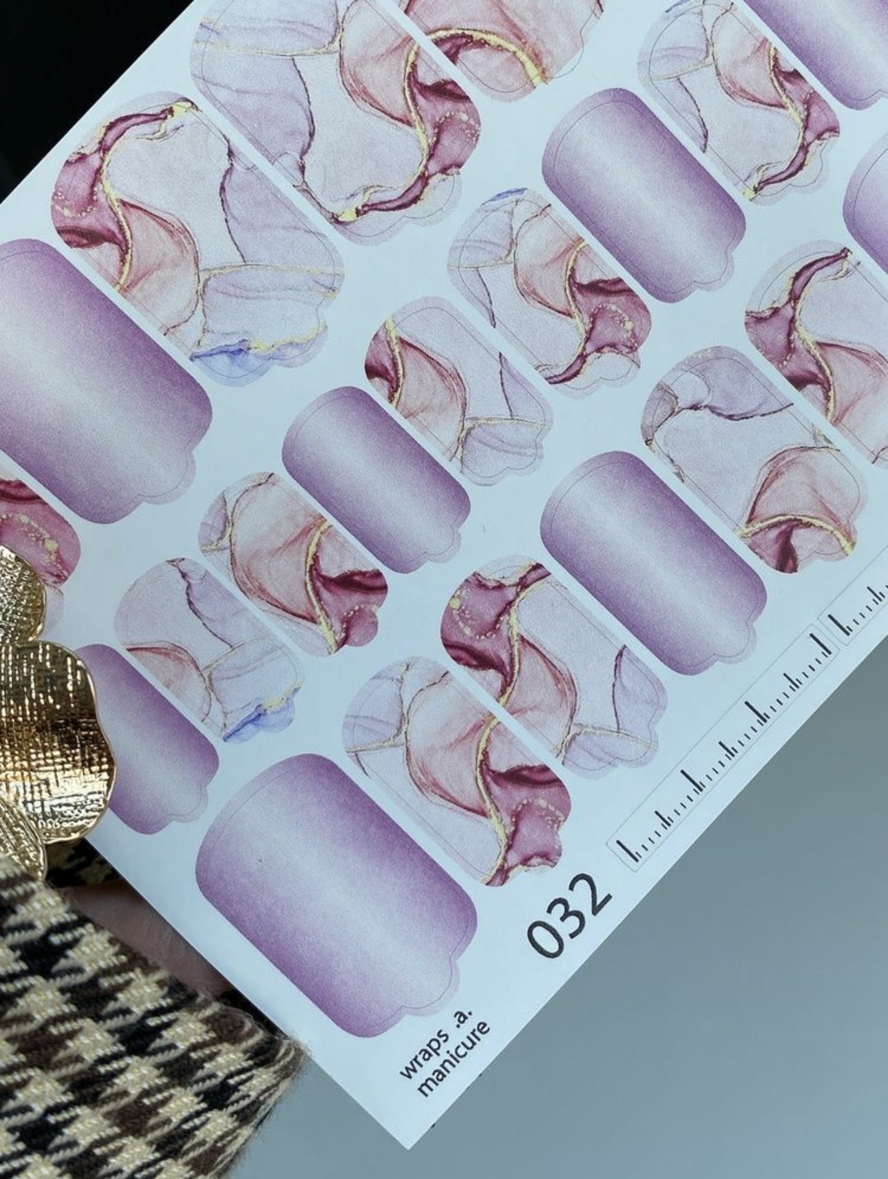 Nagų plėvelė manikiūrui | 032 pastelinis dizainas