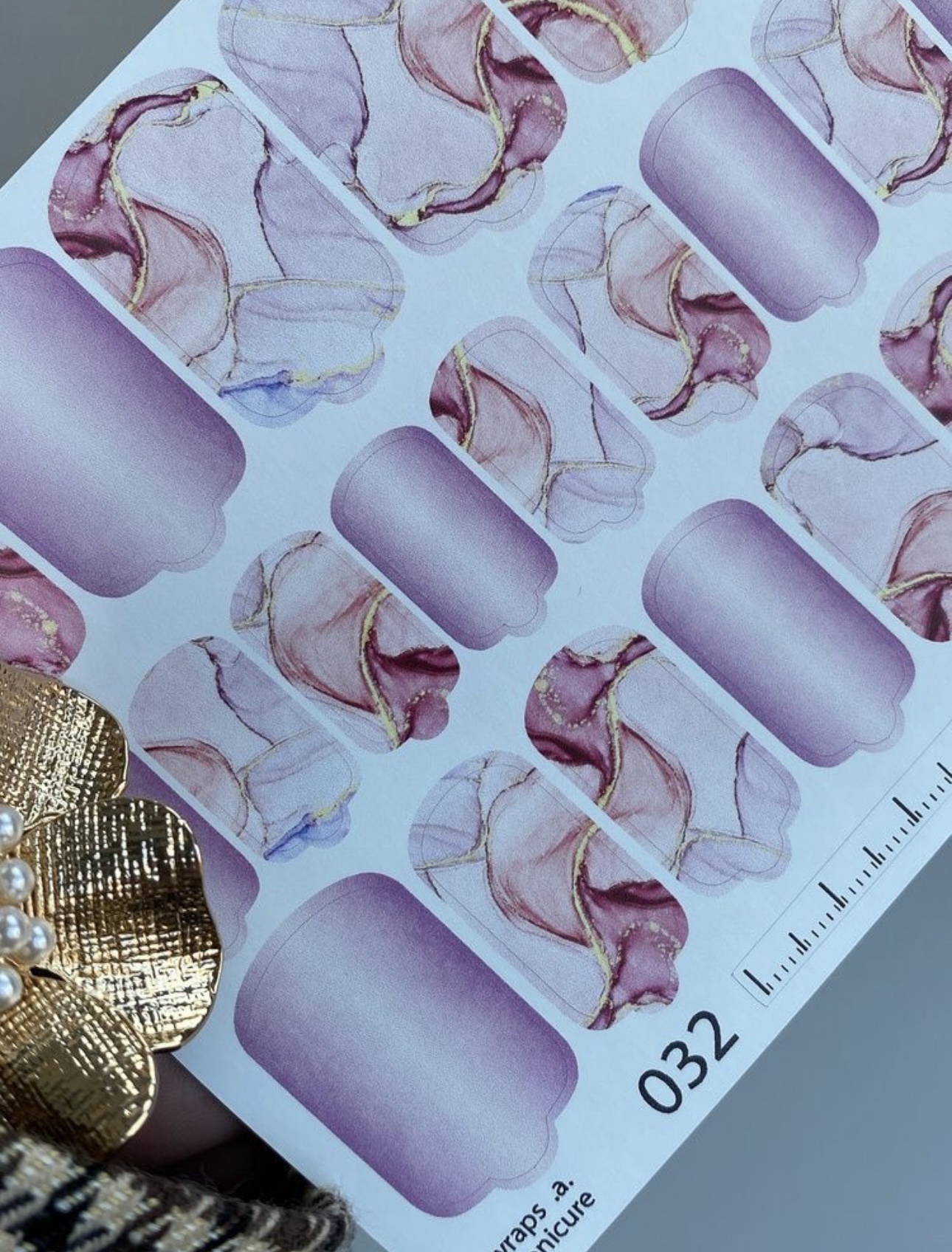 Nagų plėvelė manikiūrui | 032 pastelinis dizainas