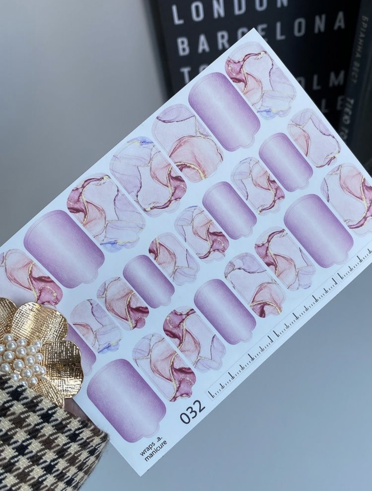 Nagų plėvelė manikiūrui | 032 pastelinis dizainas