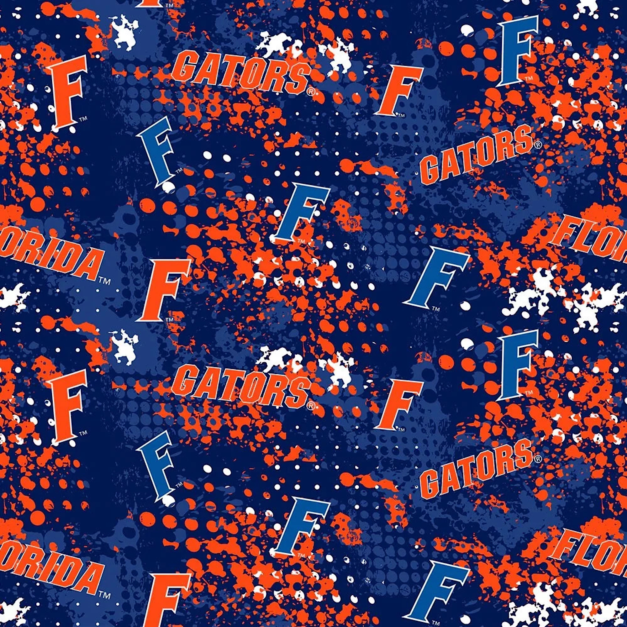University of Florida Gators Splatter Fabric. Choose Amount
