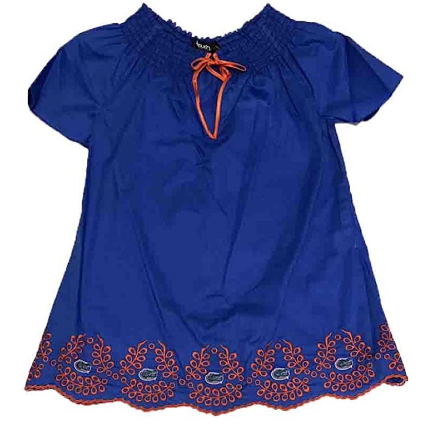 Blue Embroidered Logo Blouse by Alyssa Milano