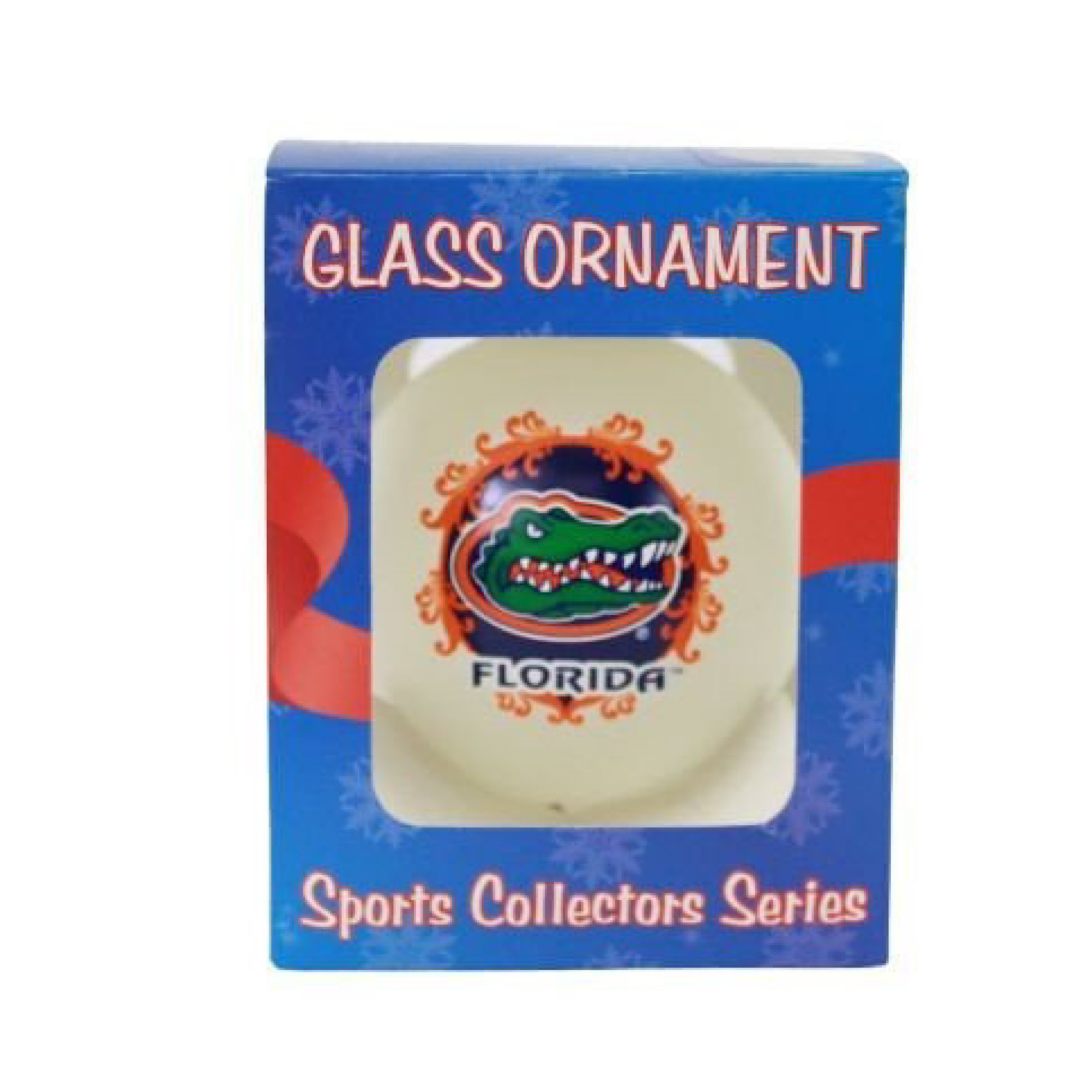 Florida Gators 3.25” Blown Glass Fleur Style Ornament