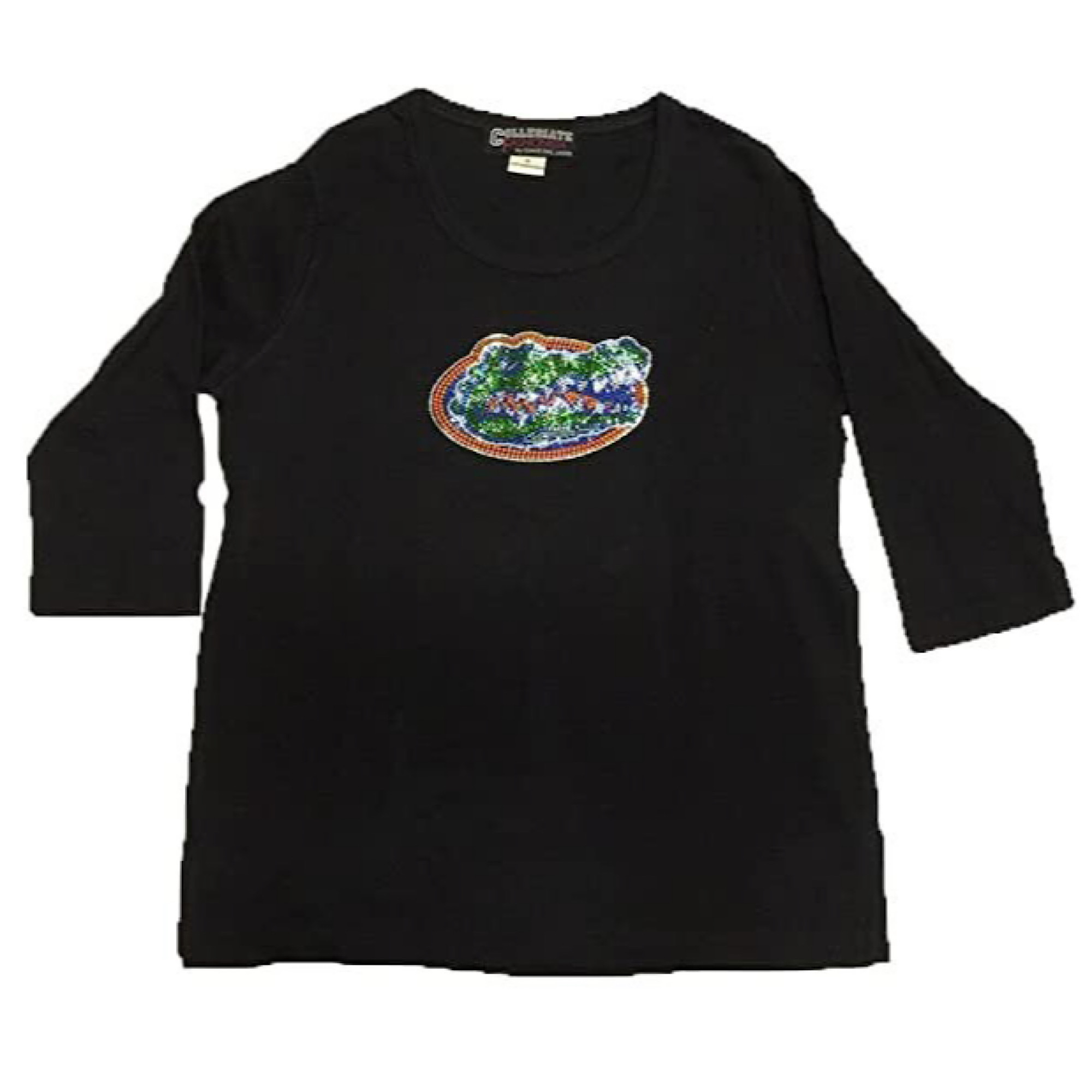 Black Cotton Shirt with Rhinestone Head Logo