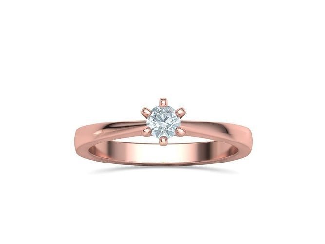 Auksinis žiedas "Esencia" su briliantu