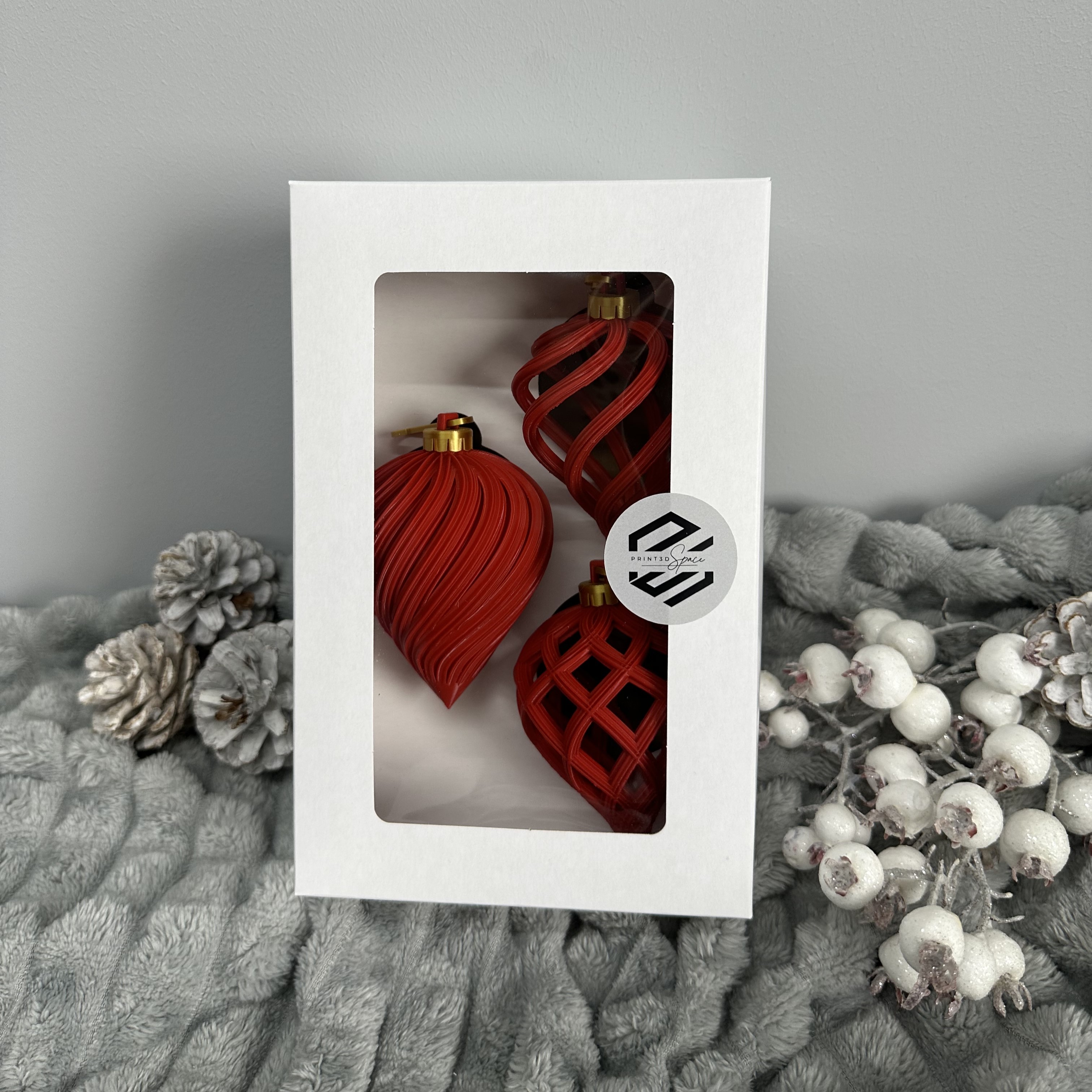 Lašo formos Kalėdiniai žaisliukai